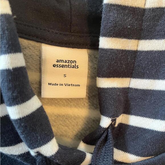 Amazon Essentials Navy and White Striped Hoodie - Picture 3 of 3